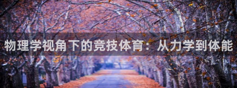 杏鑫4平台注册：物理学视角下的竞技体育：从力学到体能
